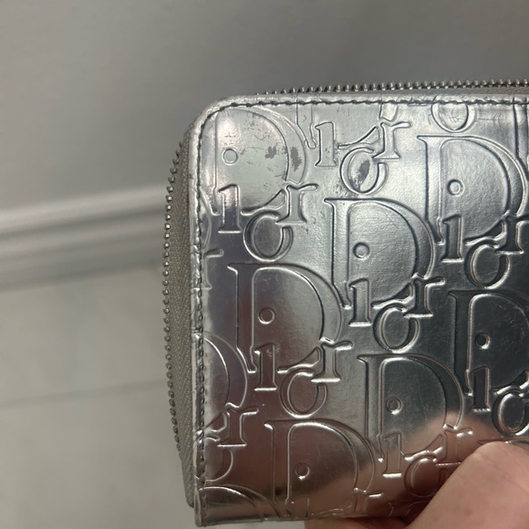 Christian Dior EUC Silver Long Zippy Wallet Embossed Trotter - Picture 12 of 12